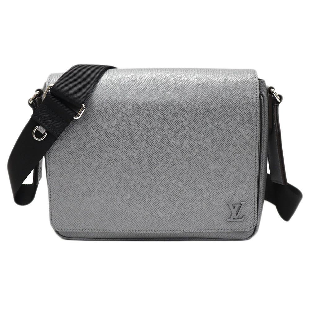 Louis Vuitton District Taiga Leather Shoulder Bag Gray